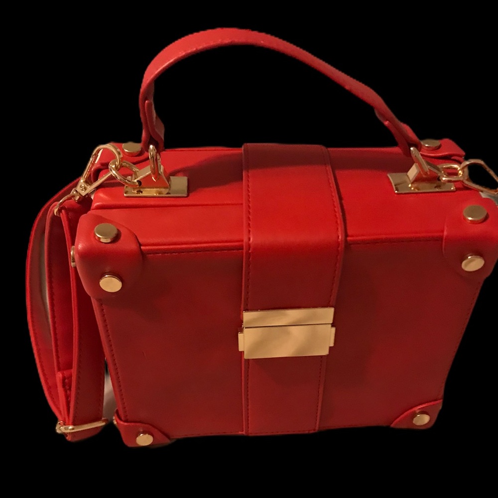 Red suitcase purse